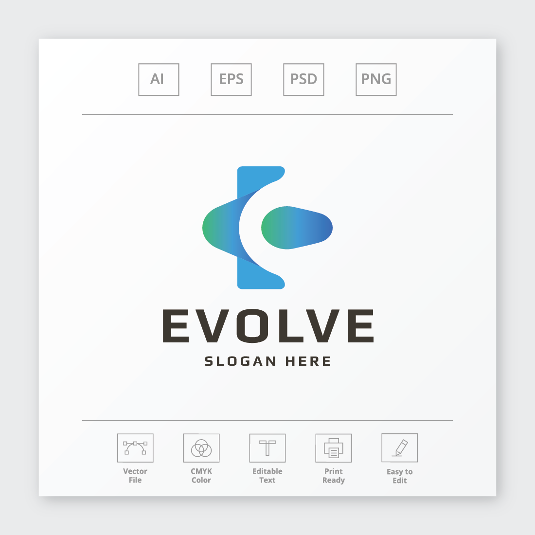 Evolve Letter E Logo preview image.