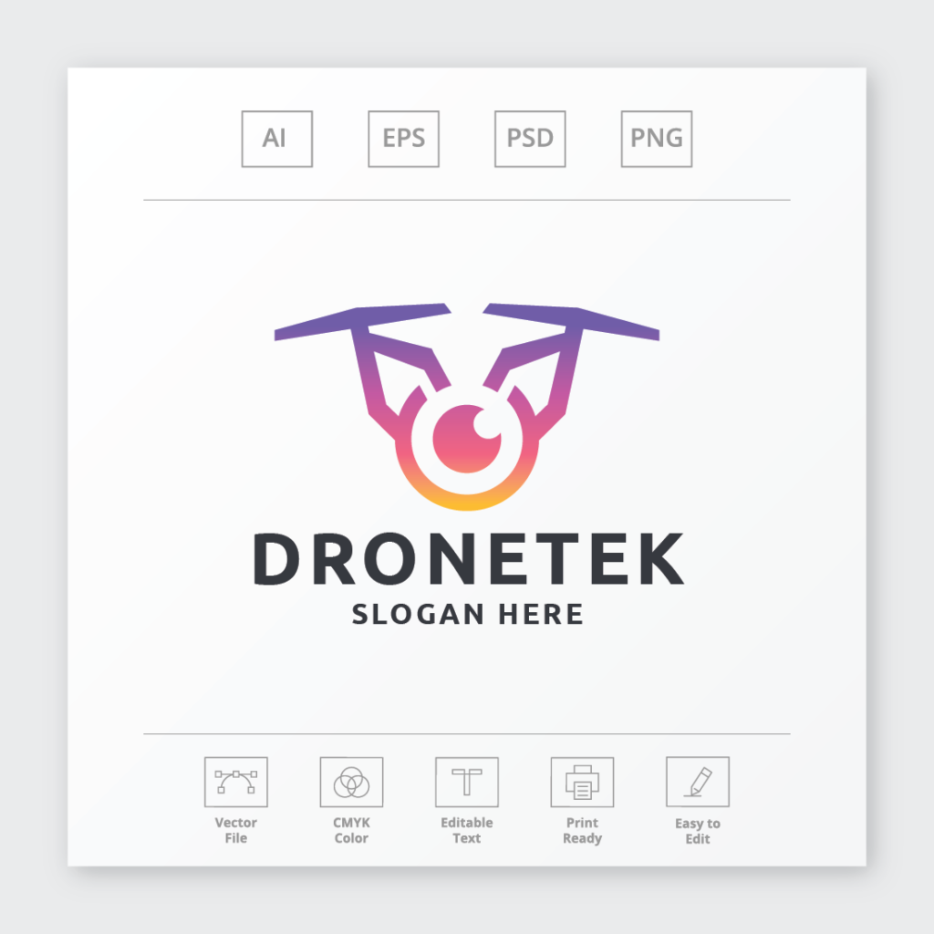 Drone Technology Logo - MasterBundles