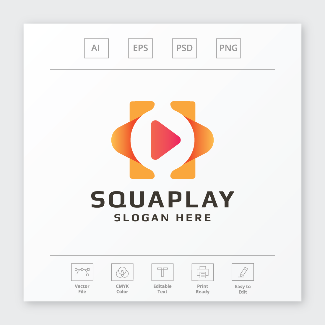 Square Media Play Logo preview image.