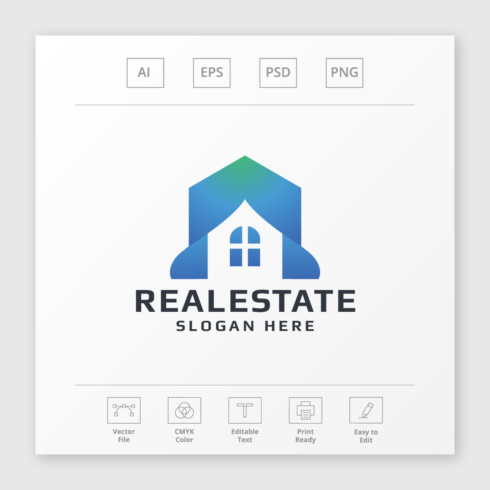 Blue Real Estate Logo cover image.
