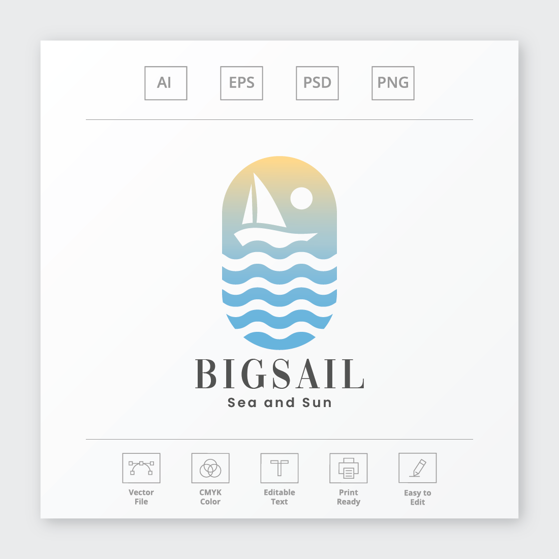 Big Sail Pro Travel Logo preview image.