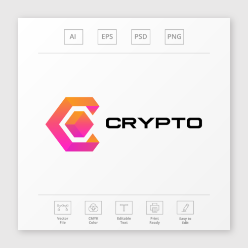 Crypto Letter C Logo cover image.