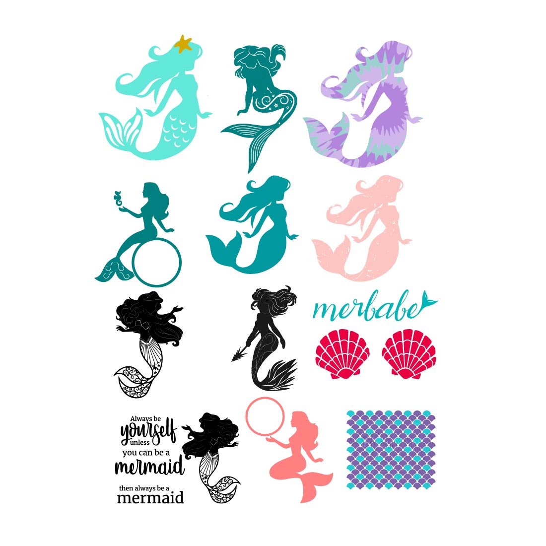Disney Marmaid Svg T shirt vector logo design preview image.