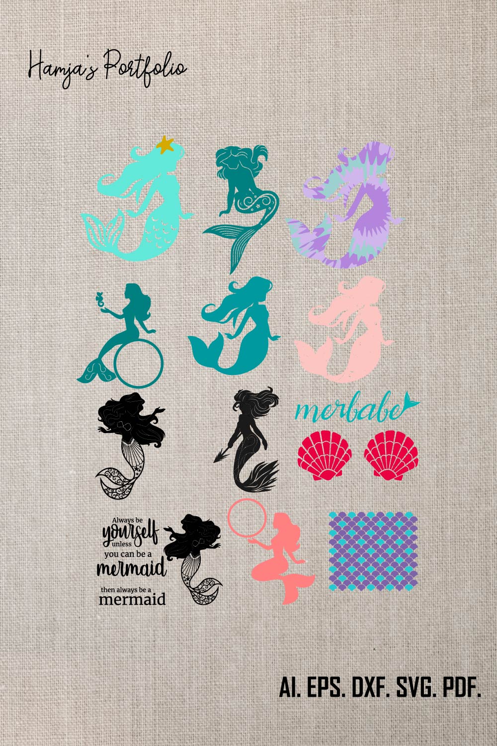 Disney Marmaid Svg T shirt vector logo design pinterest preview image.