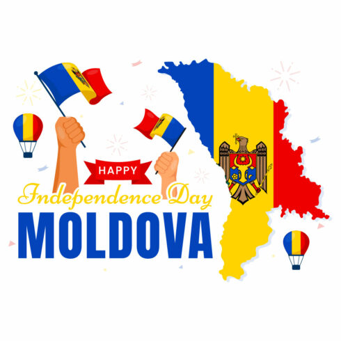 14 Moldova Independence Day Illustration cover image.