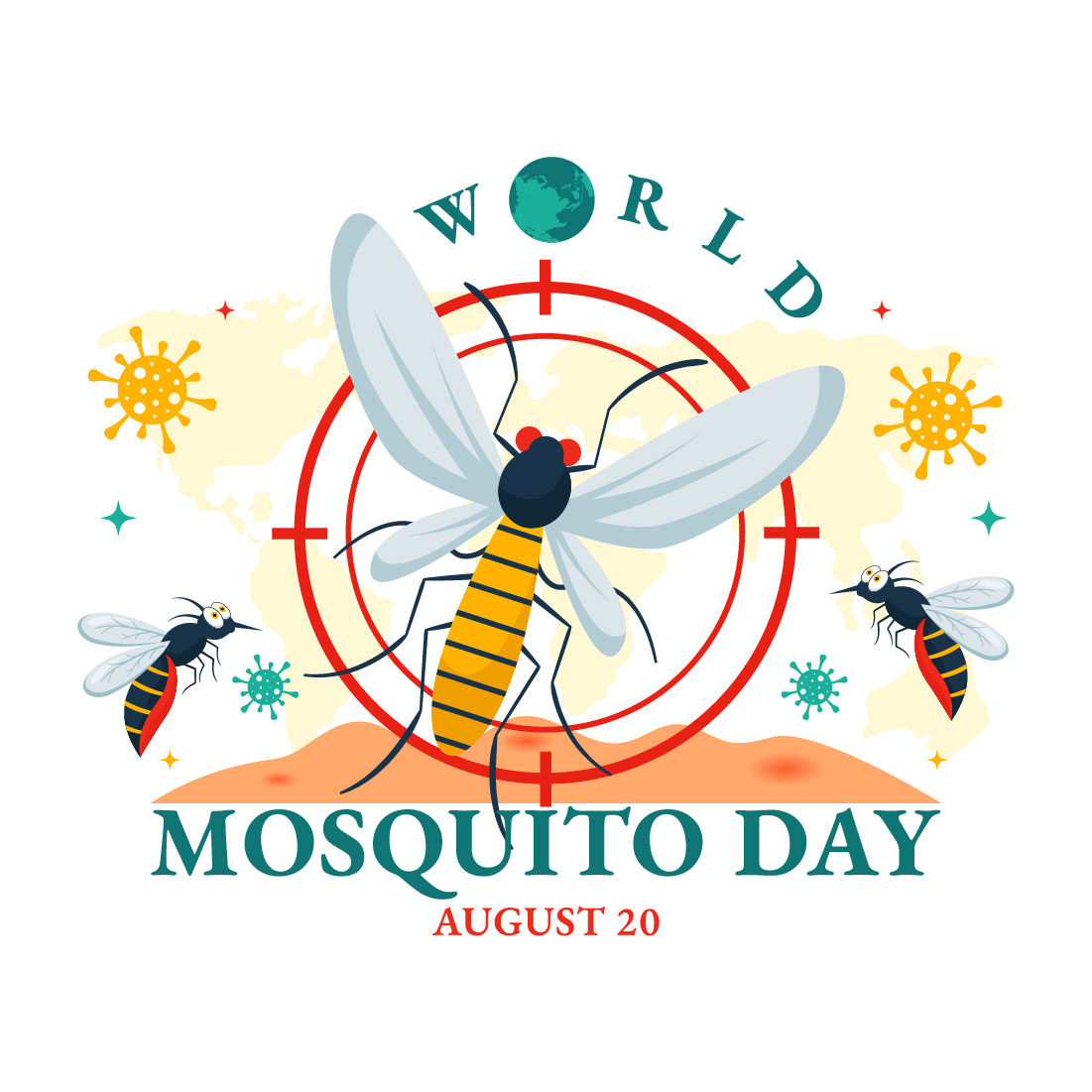 13 World Mosquito Day Illustration preview image.