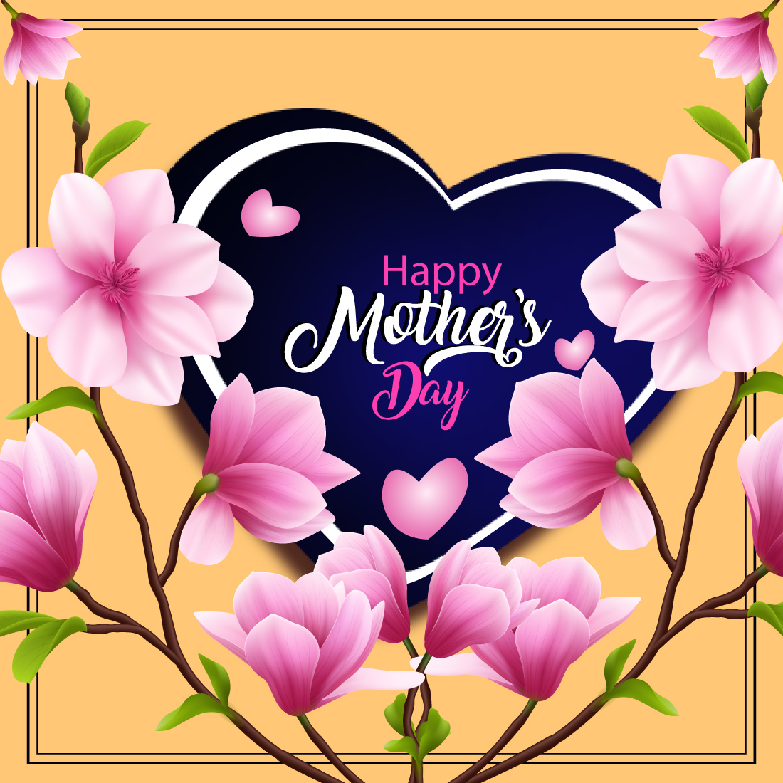 Mother's Day template design preview image.