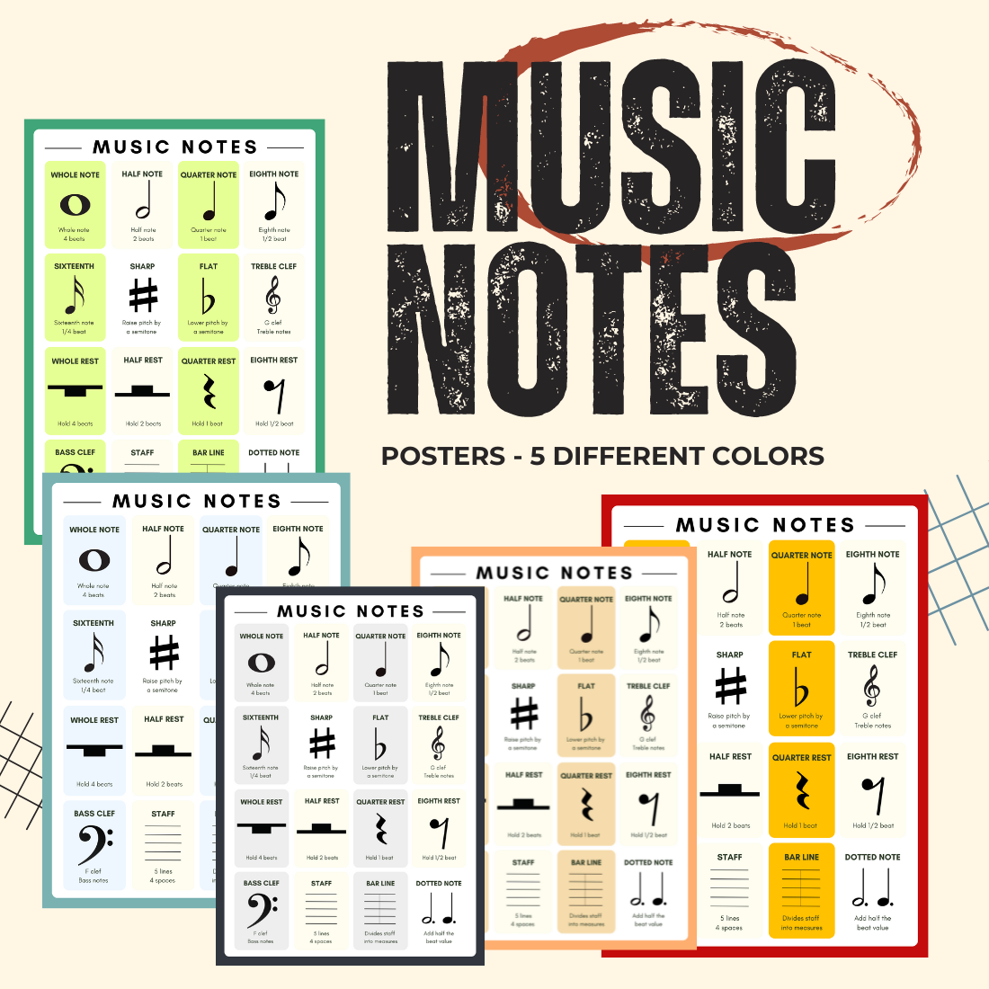 Music Poster - Wall Art, Classroom Posters, Homeschool Printables, Educational Poster cover image.