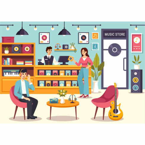 10 Music Store Illustration cover image.