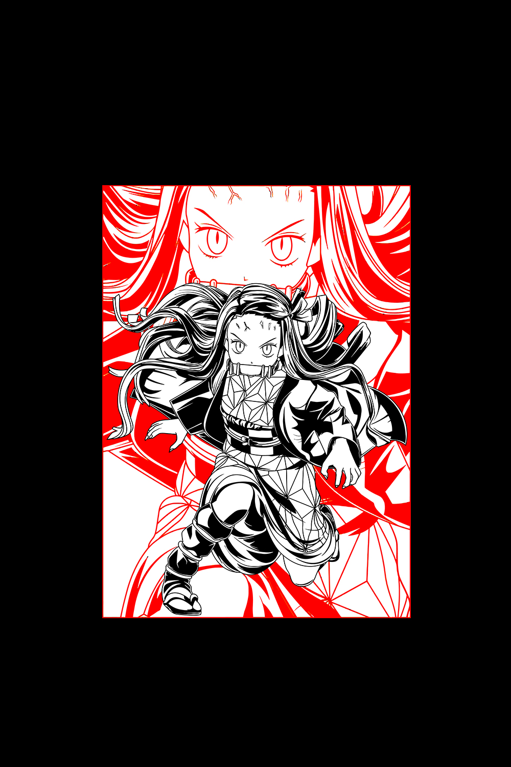 Nezuko Kamado - demon slayer Art Board design pinterest preview image.