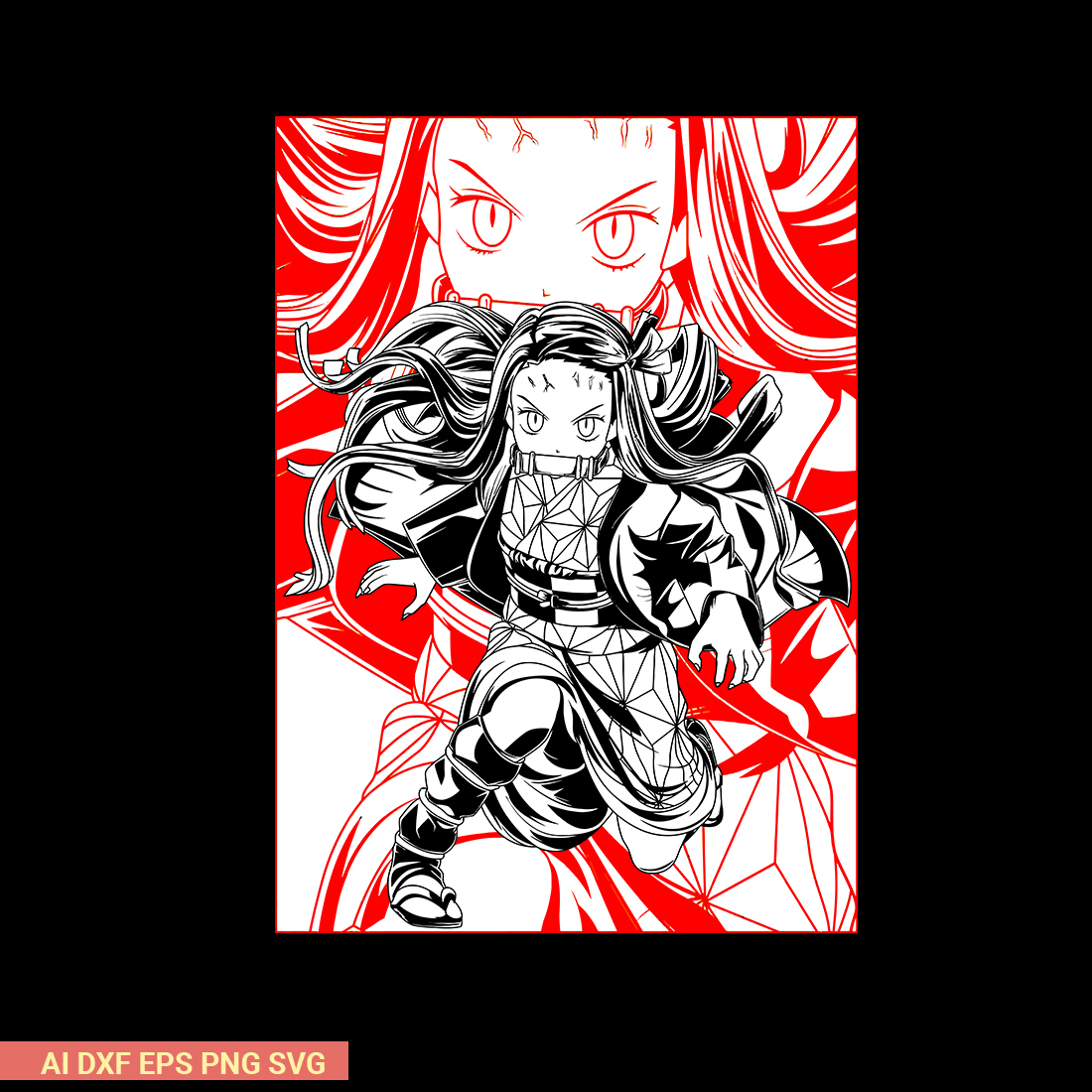 Nezuko Kamado - demon slayer Art Board design preview image.