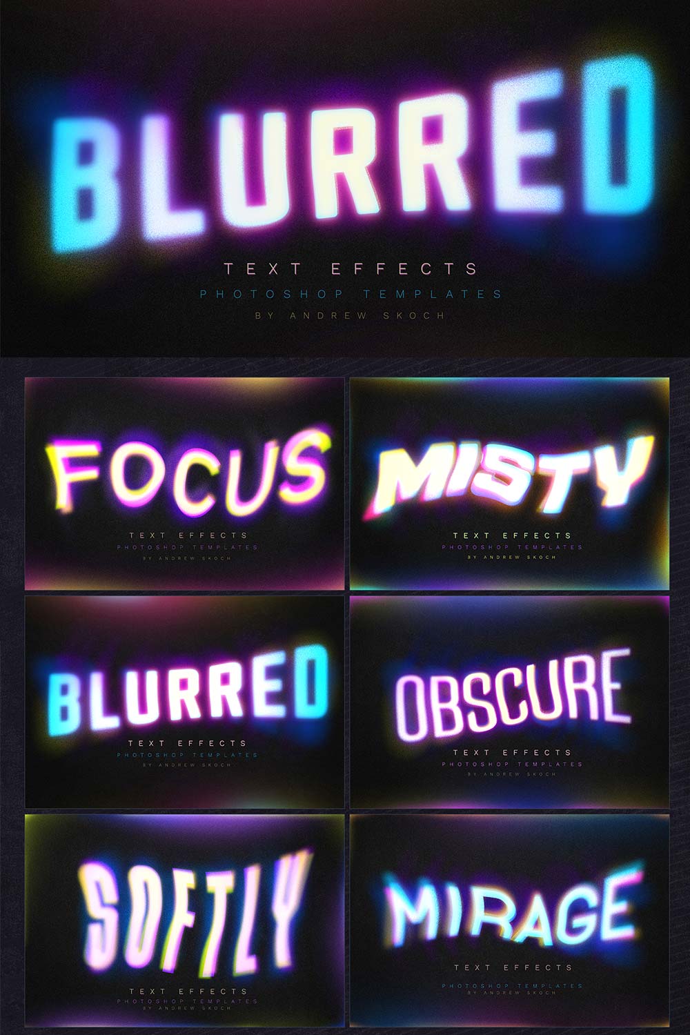 Gradient Blurred Text Effect pinterest preview image.