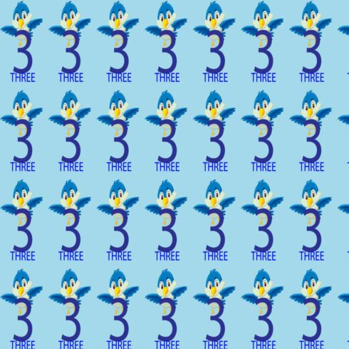 Pattern Design Letter three with Bird cover image.