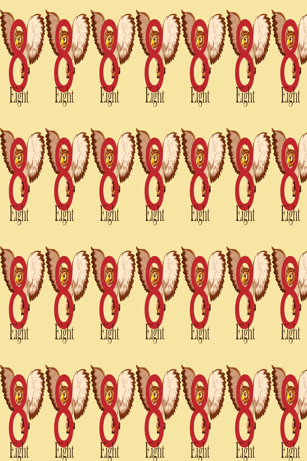 Pattern Design with Number eight in Eagle pinterest preview image.