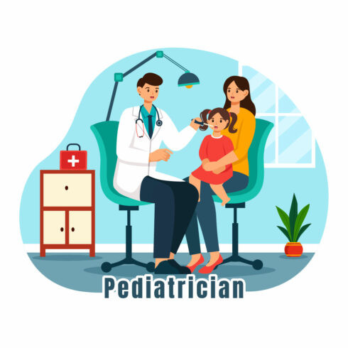9 Pediatrician Vector Illustration cover image.