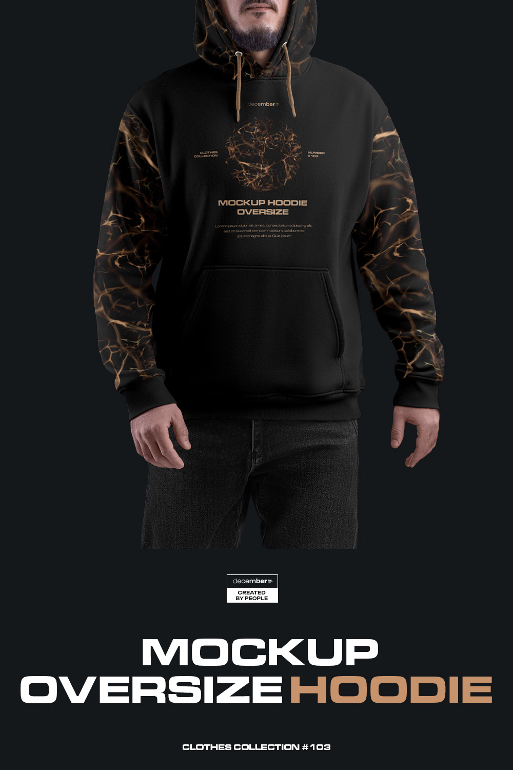 4 Mockups Oversize Hoodie Front and Back pinterest preview image.