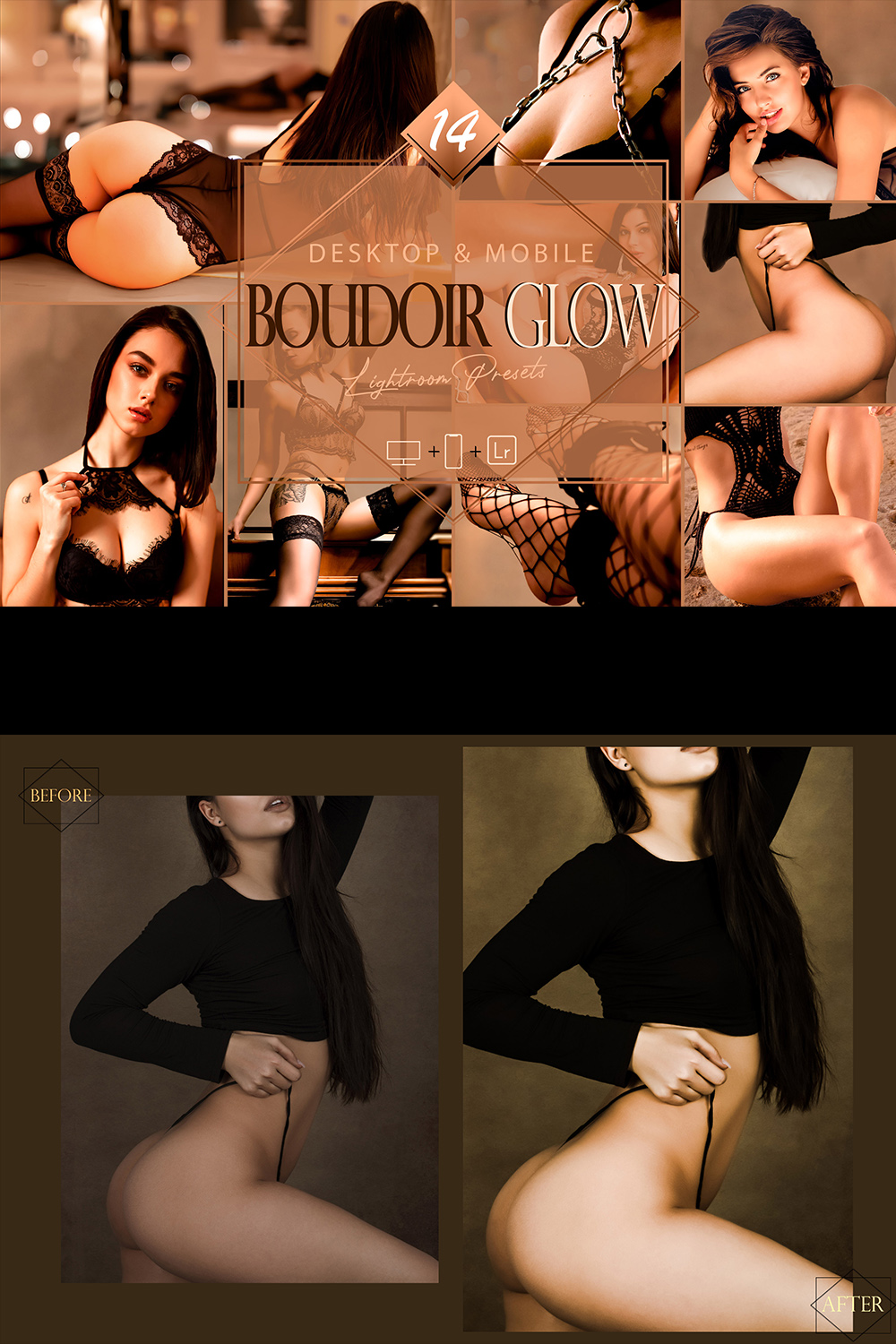 14 Mobile Lightroom Presets, Boudoir Glow Mobile Preset, Coffee Filter, nude Sexy Preset Instagram Presets, Blogger Preset, DNG Presets pinterest preview image.