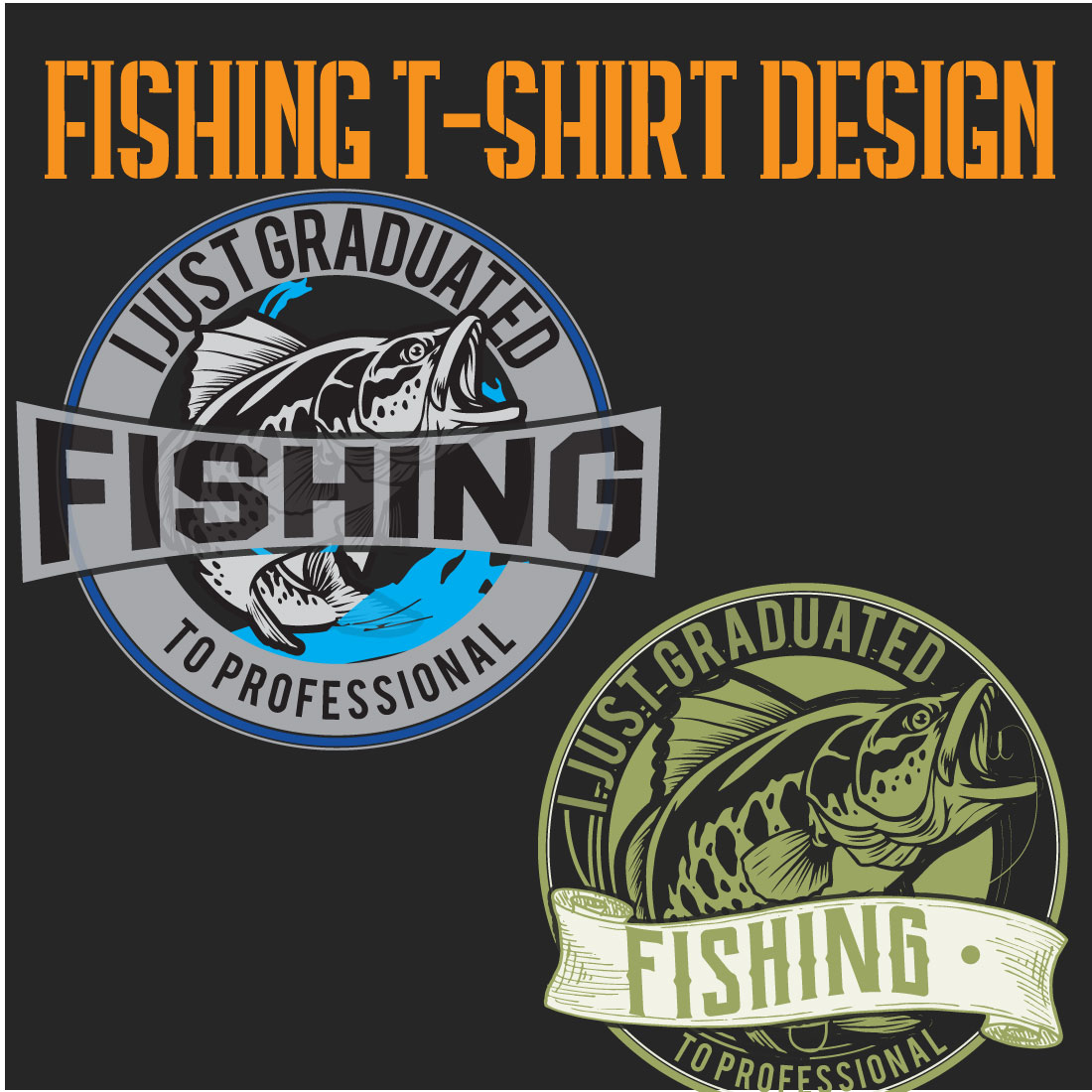 Fishing t-shirt design bundle preview image.