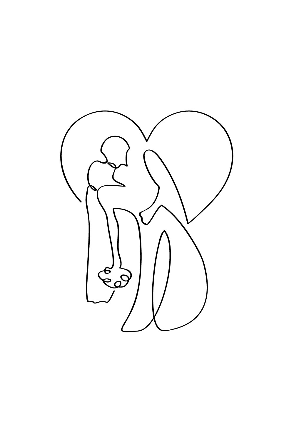 one line art drawing pinterest preview image.
