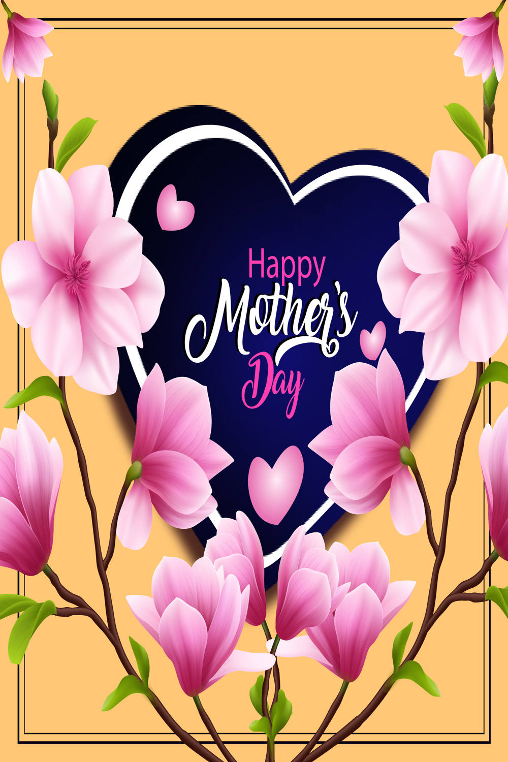 Mother's Day template design pinterest preview image.