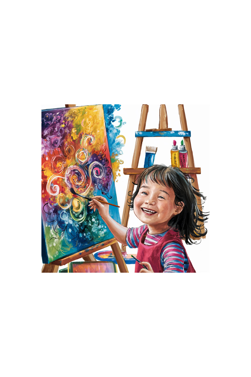 12 cute girl smiling painting colorful artwork Painting pinterest preview image.