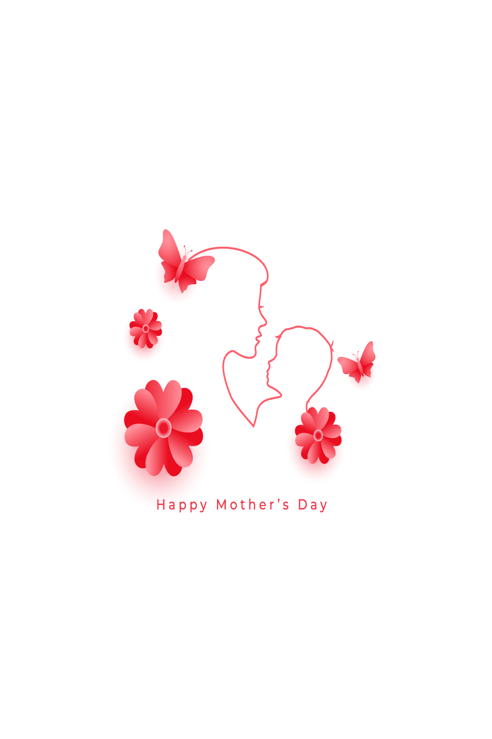Happy Mother Day Vector Illustration pinterest preview image.