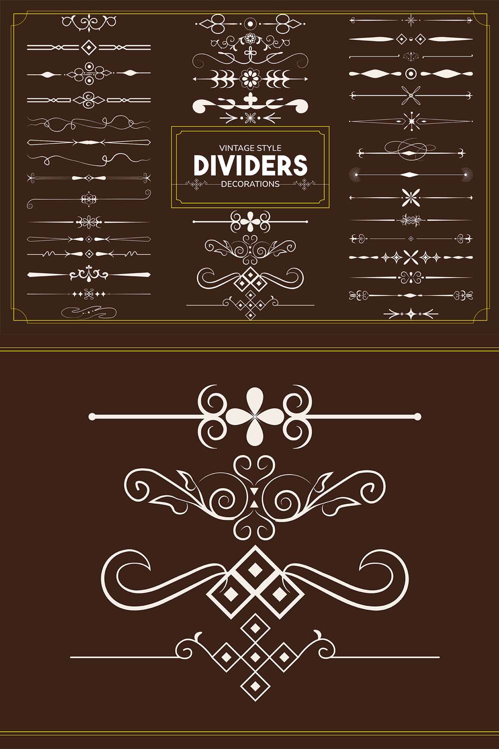 Abstract Decorative Lines Dividers pinterest preview image.