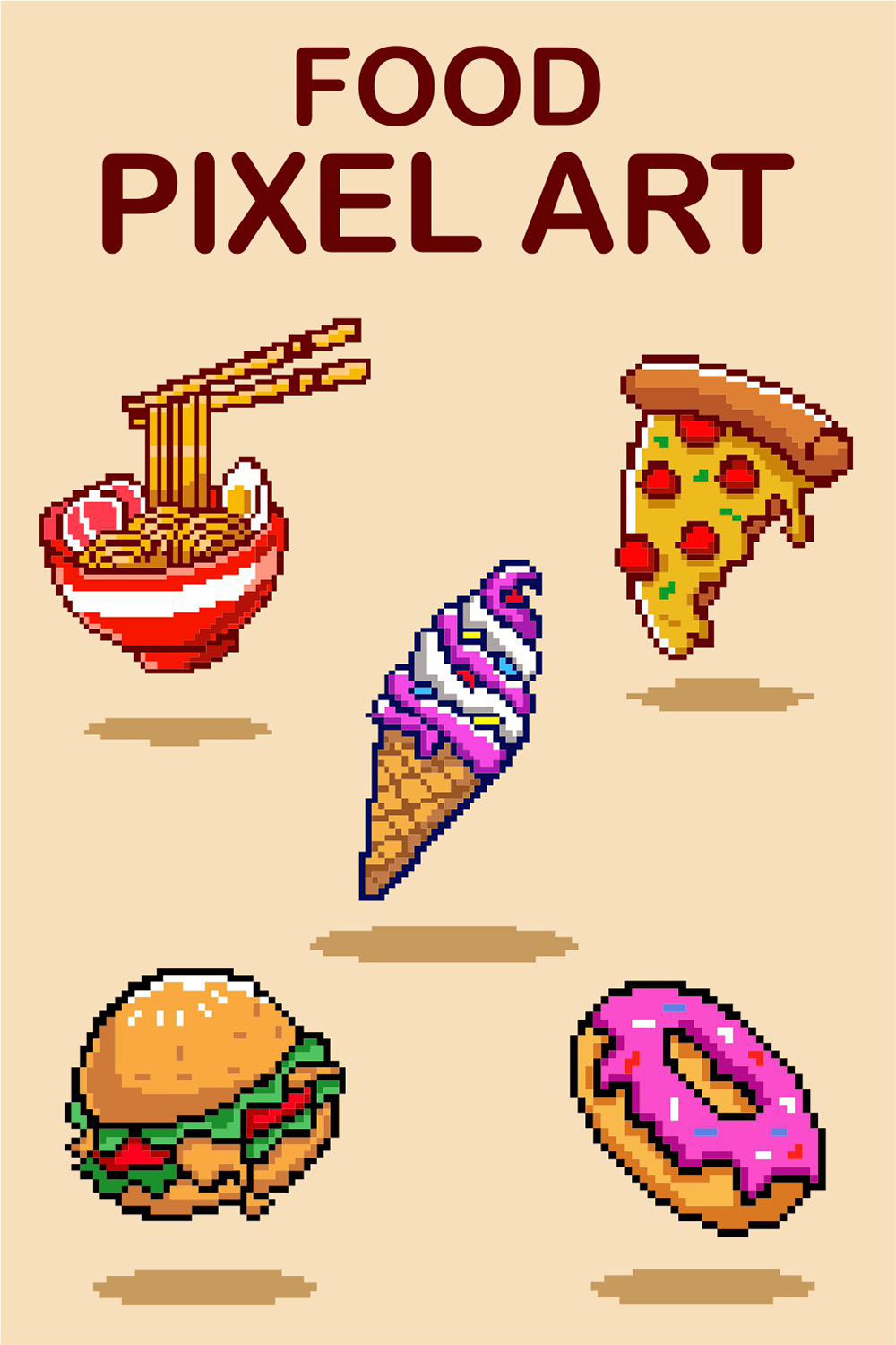 Food Pixel Art - Only $ 11 pinterest preview image.