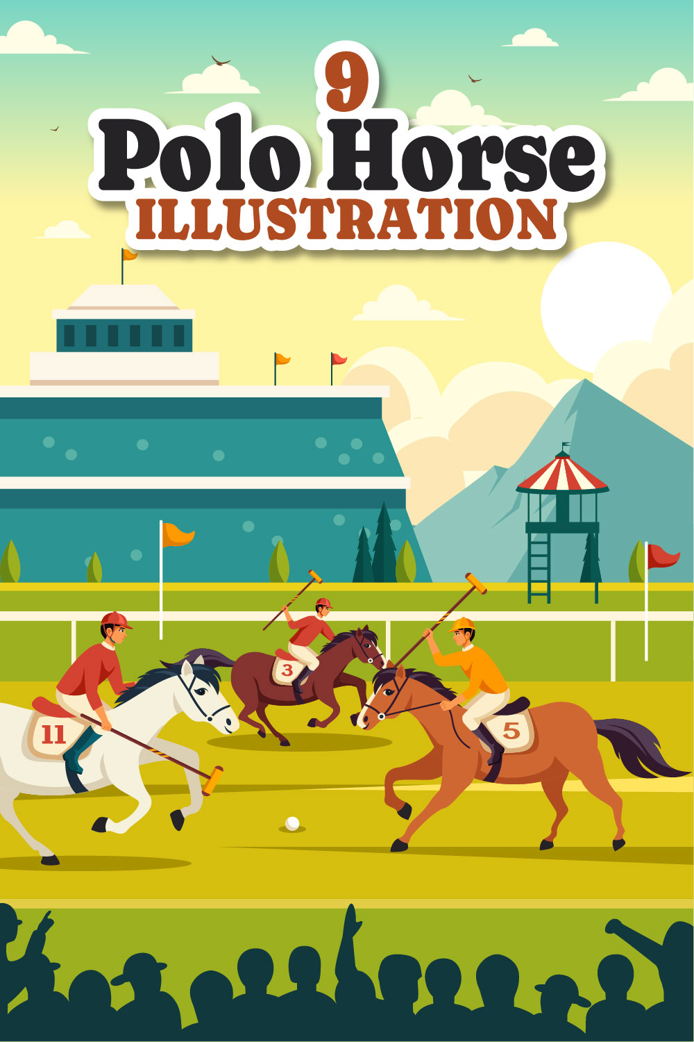 9 Polo Horse Sports Illustration pinterest preview image.