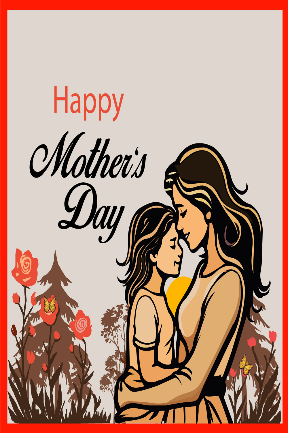 Mother's Day Template pinterest preview image.