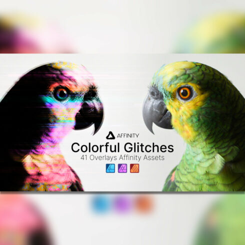 Affinity Photo, Designer & Publisher Add-ons Colorful Glitches Assets cover image.