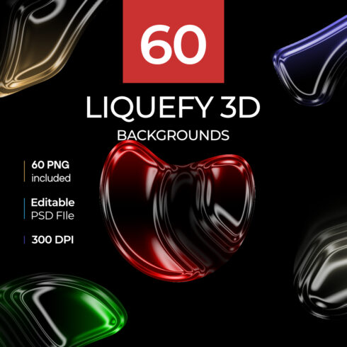 Liquefy 3D backgrounds cover image.