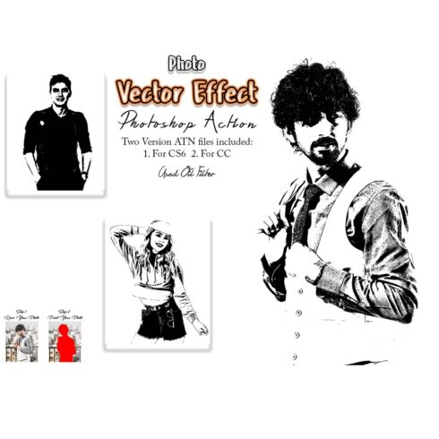 Photo Vector Effect Photoshop Action cover image.