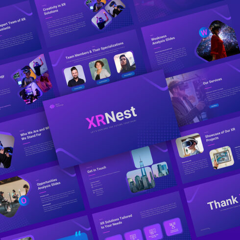 XRNest - XR Presentation PowerPoint Template cover image.