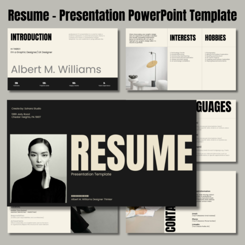 Resume - Presentation PowerPoint Template cover image.