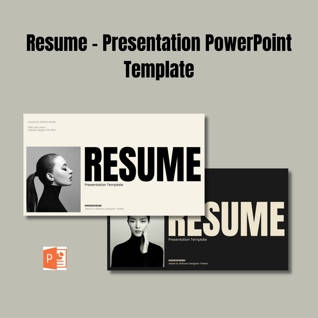Resume - Presentation PowerPoint Template preview image.