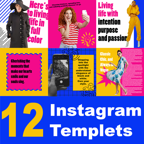 12 Instagram Post PSD Temples preview image.