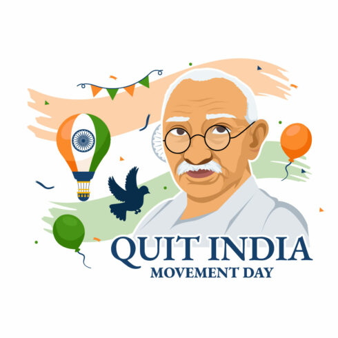 9 Quit India Movement Day Illustration cover image.