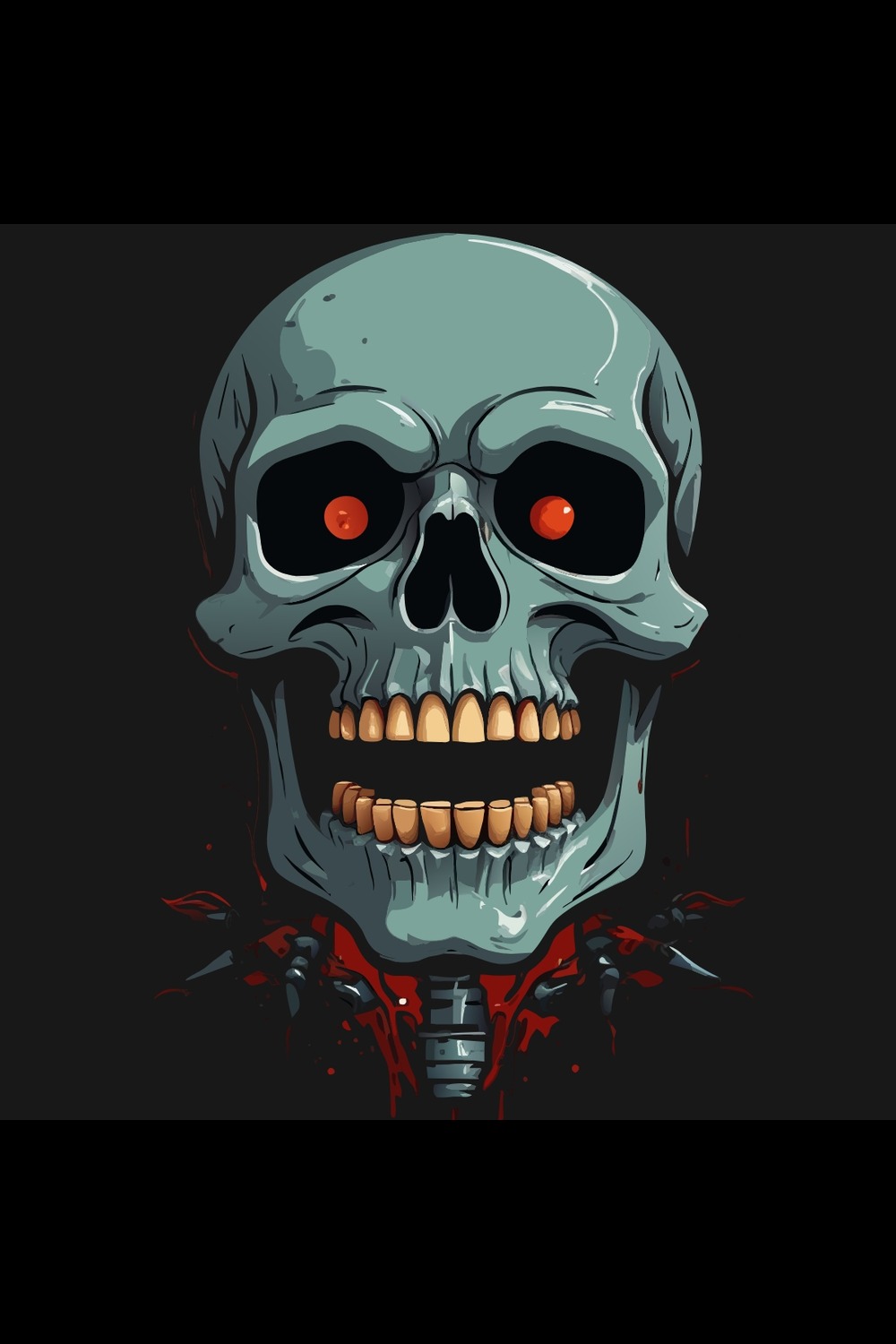 Rage Skull Face Vector pinterest preview image.