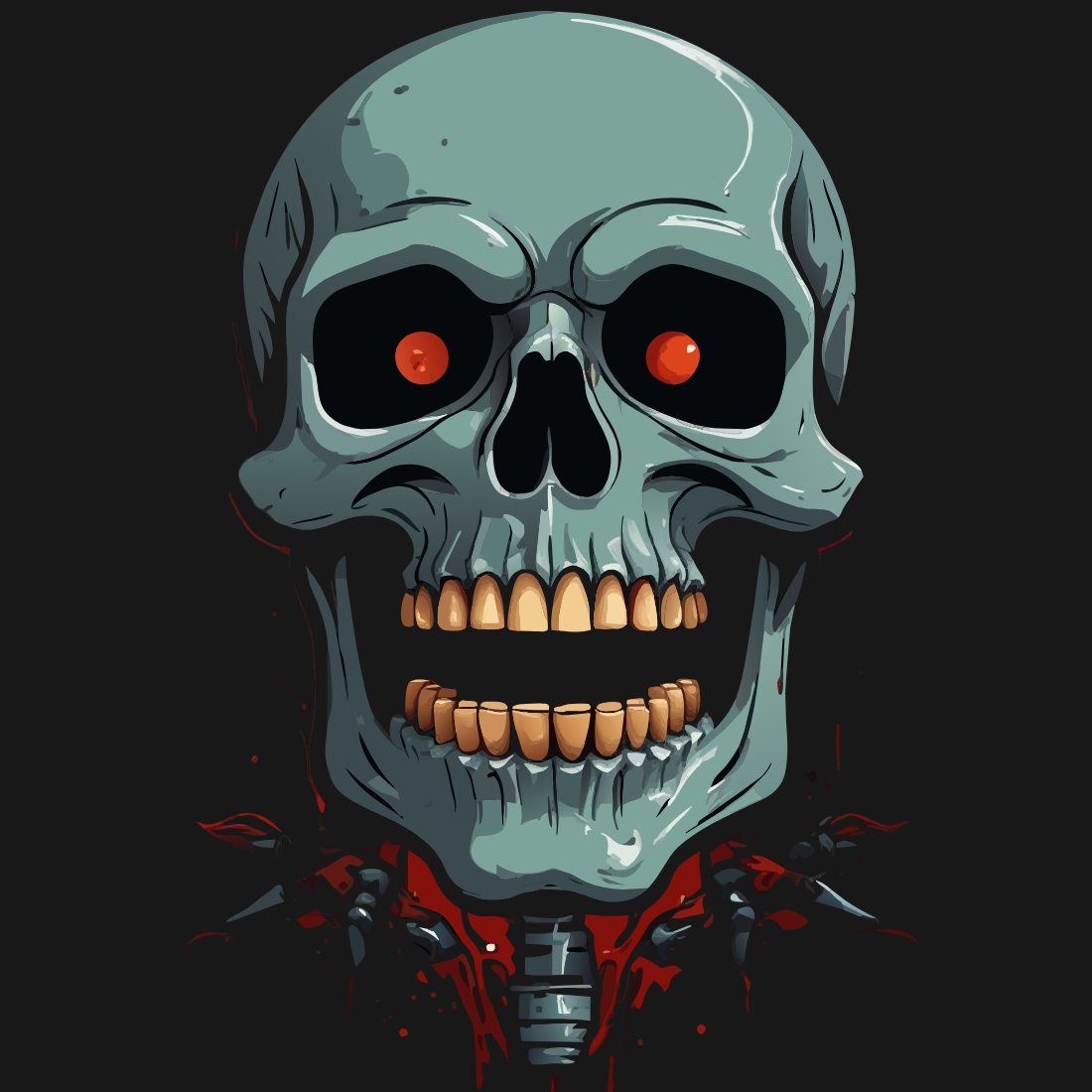 Rage Skull Face Vector preview image.