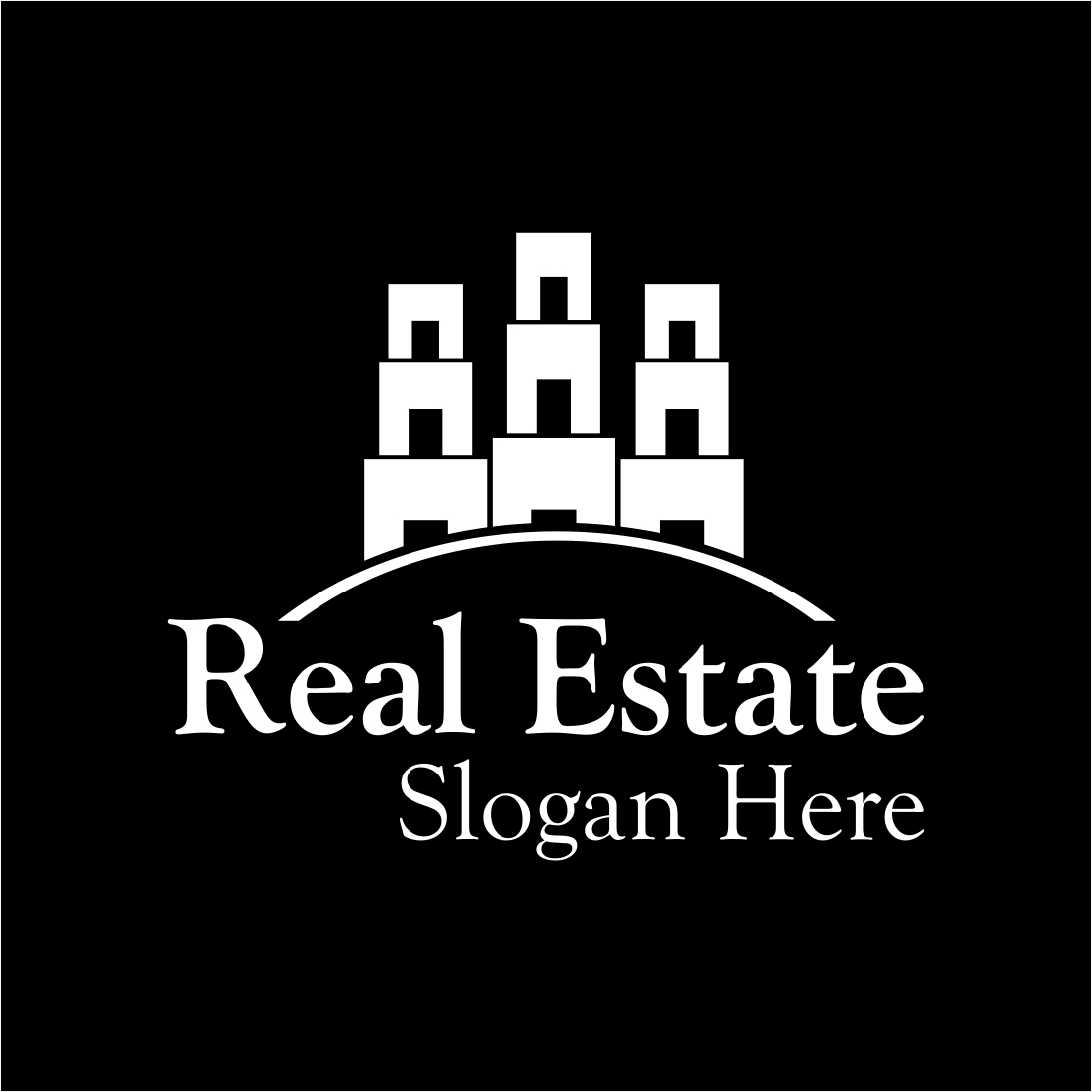 real estate logo black background 849
