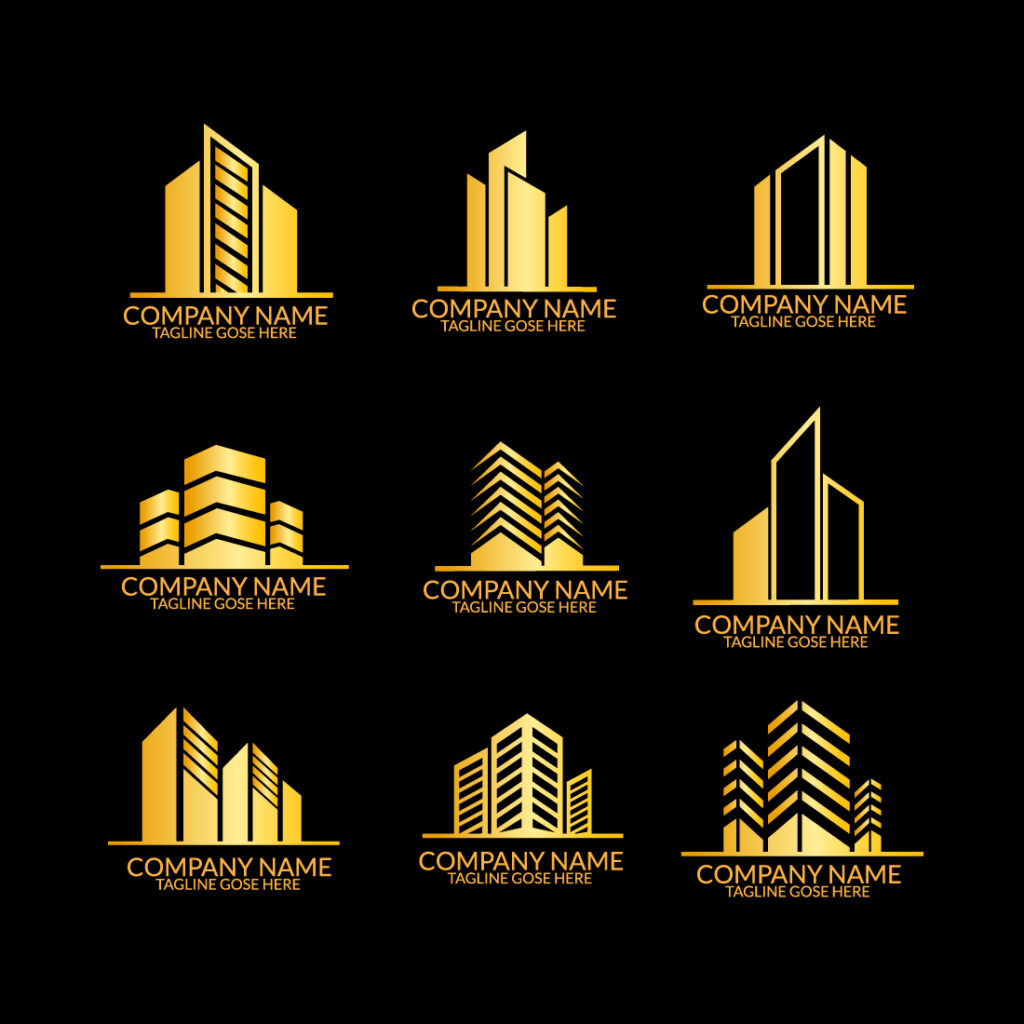 Abstract real estate logo template set. - MasterBundles