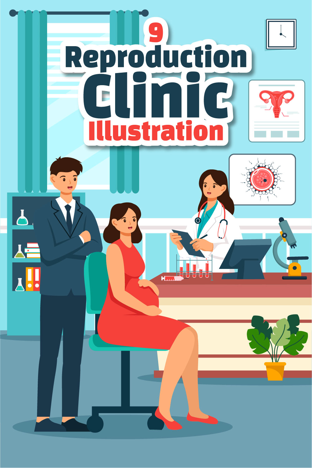 9 Reproduction Clinic Illustration pinterest preview image.