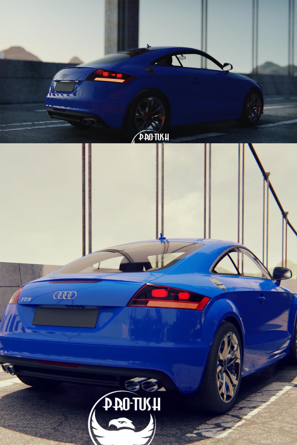 Audi Tts 3D model pinterest preview image.