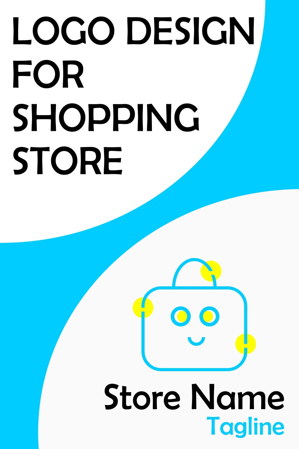 Minimalist Shopping and Store logo pinterest preview image.