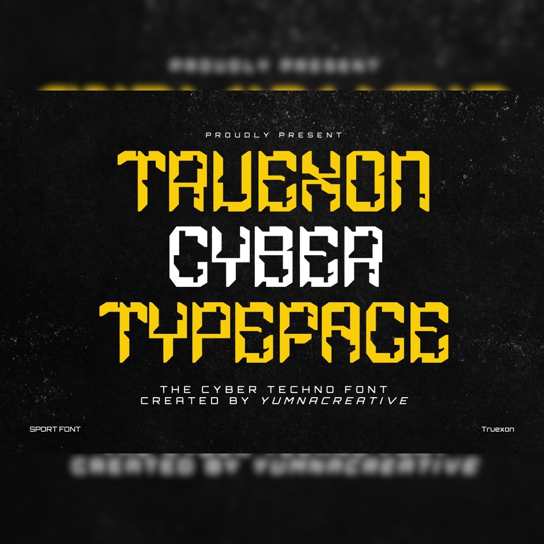 Truexon - Cyber Techno Font preview image.