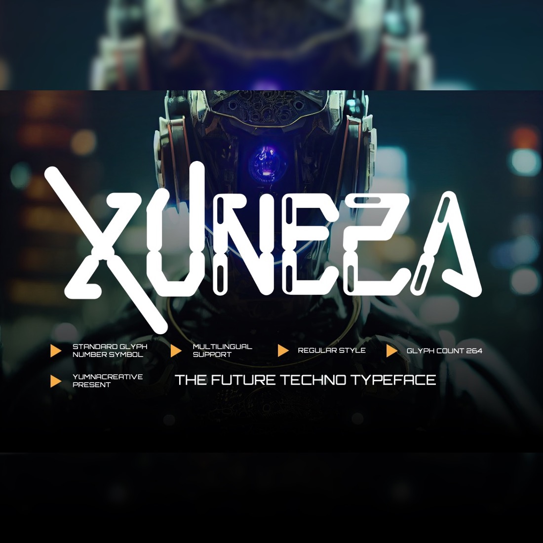 Xuneza - Futuristic Font preview image.