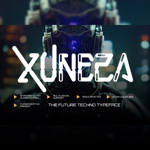 Xuneza - Futuristic Font cover image.