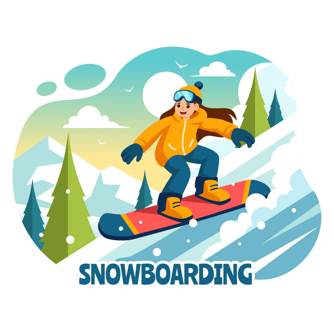 10 Snowboarding Illustration cover image.