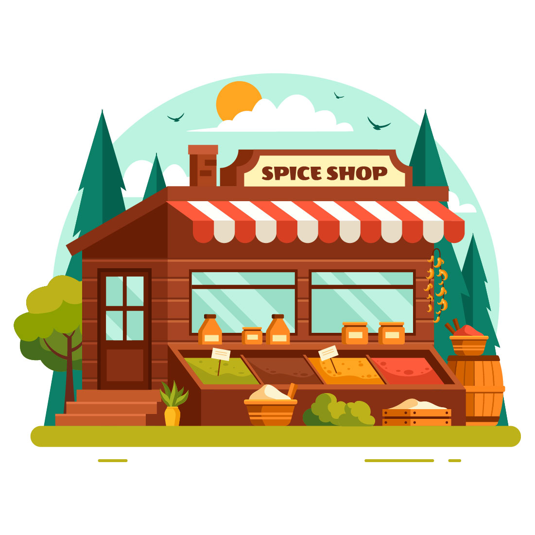 9 Spice Shop and Seasoning Illustration preview image.